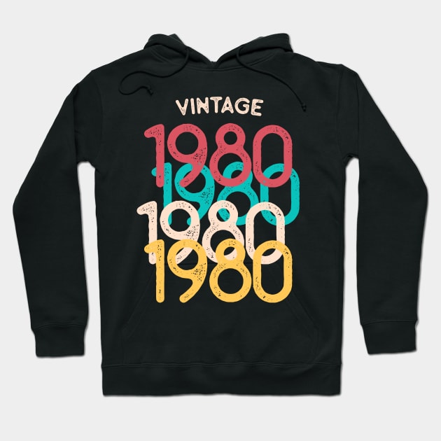42 Year Old Gift Vintage 1980 42nd Birthday Gift for Women Hoodie by OldyArt